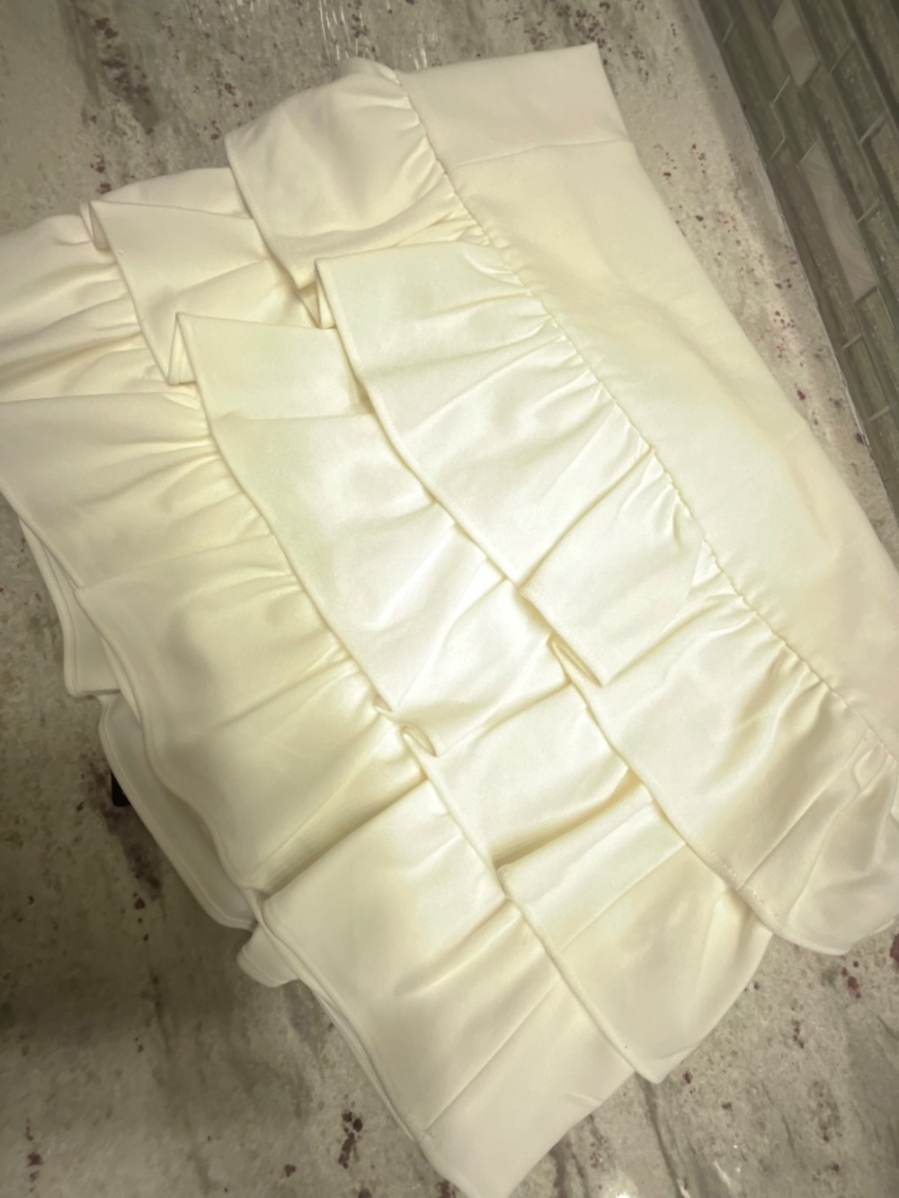 Ivory Ruffle Mini Dress - Picture 4 of 7